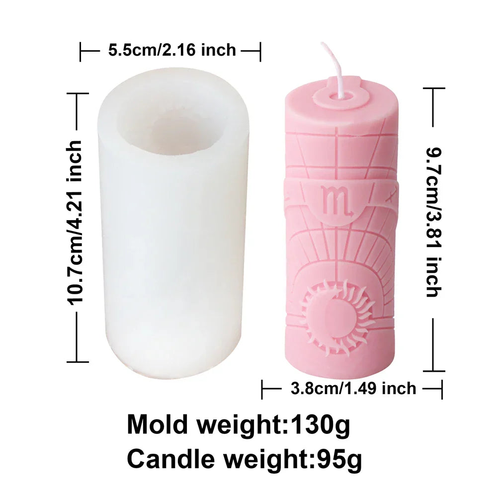 3D Constellation Pillar Candle Mould for Zodiac Designs