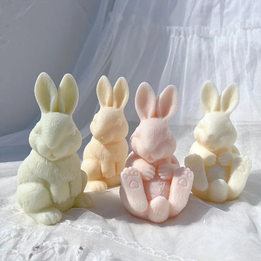 3D Sitting Bunny Silicone Candle Mould