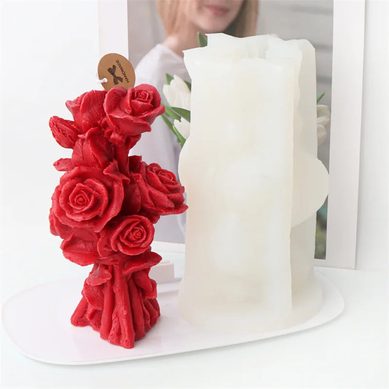 Sunflower and Rose Bouquet Candle Mould