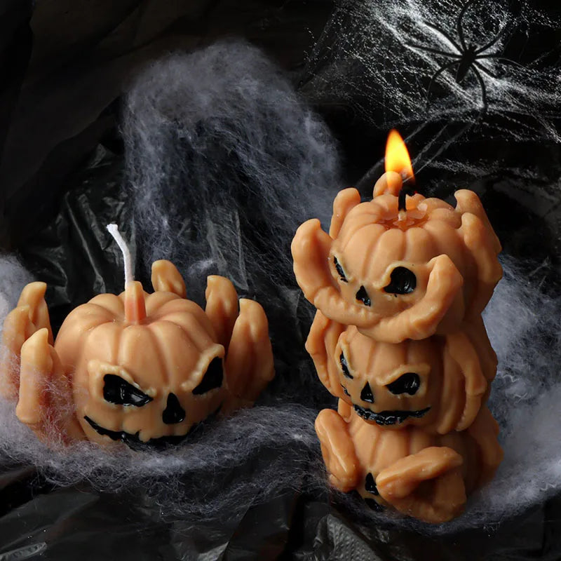 Halloween Devil Pumpkin Skull Candle Mould