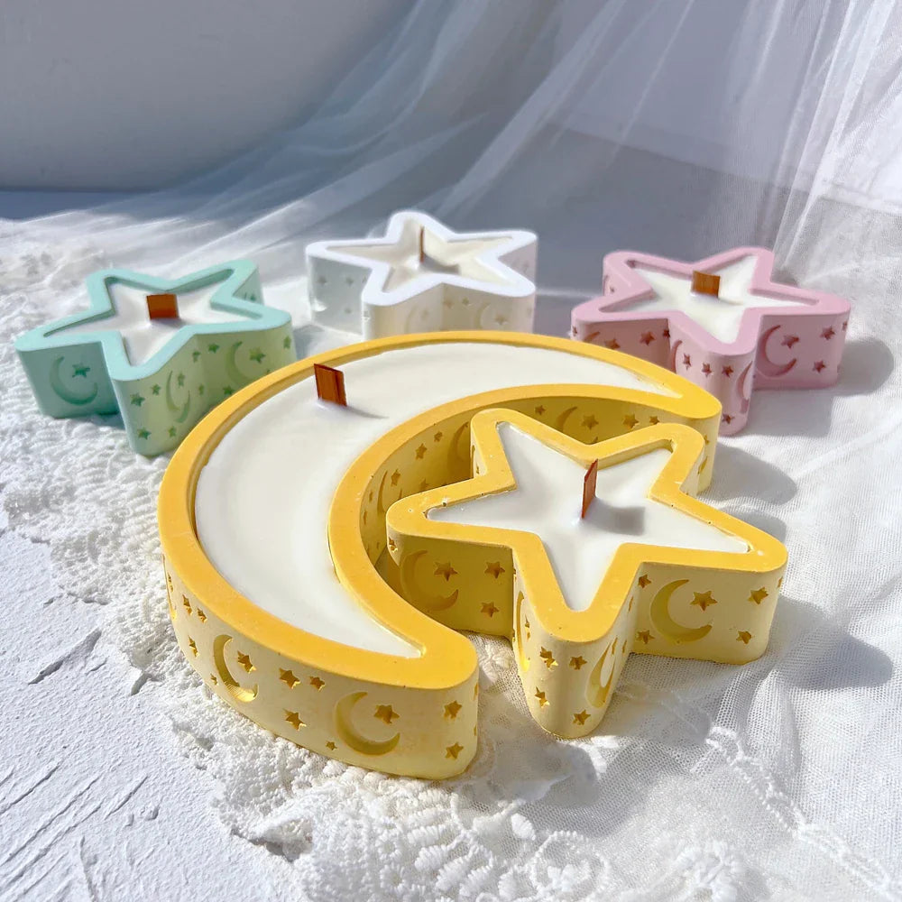 Eid Mubarak Candle Vessel Mould - Moon & Star