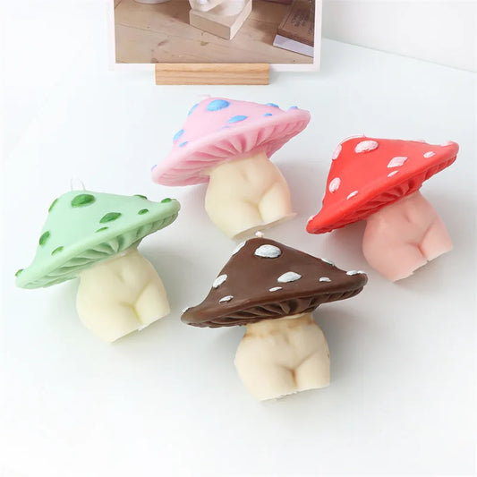 Mushroom Top and Halfbody Bottom Silicone Candle Mould