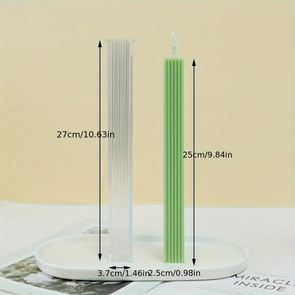 Ribbed Rectangular Pillar Candle Mould