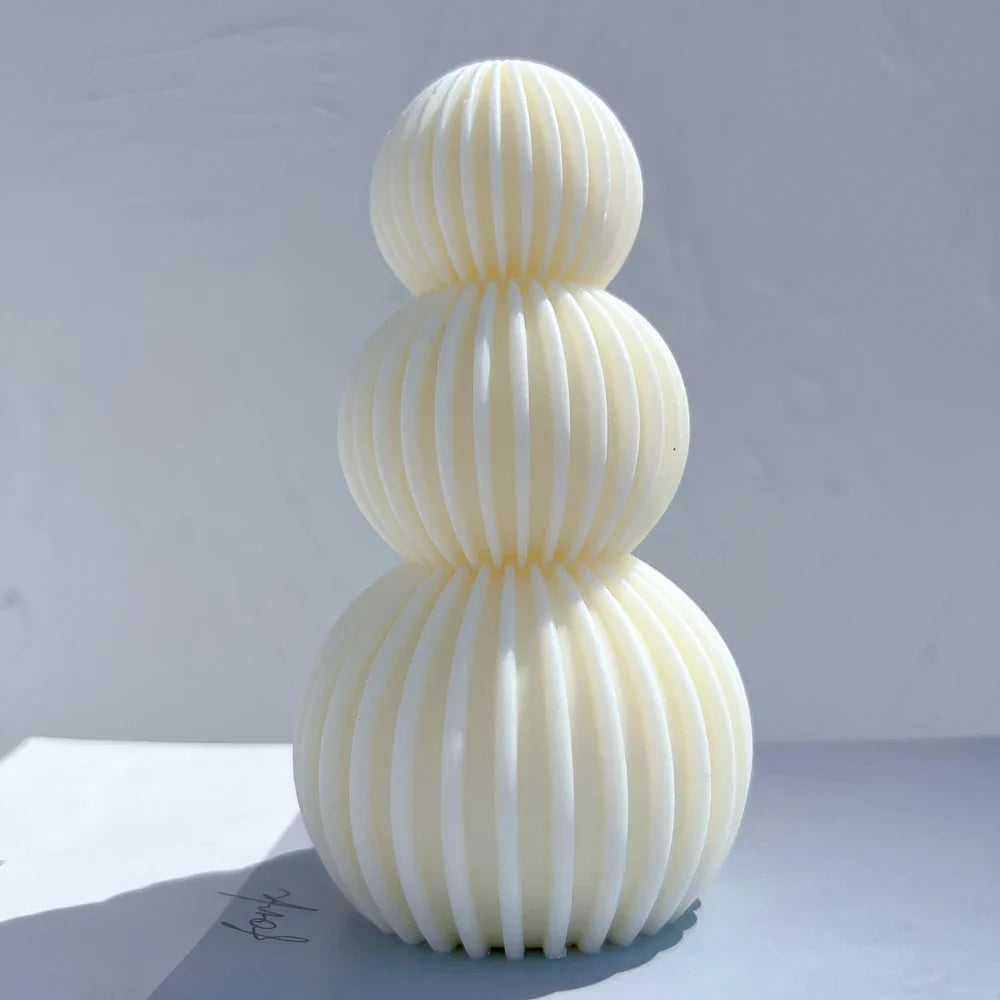 Ball Ribbed Pillar Candle Mould
