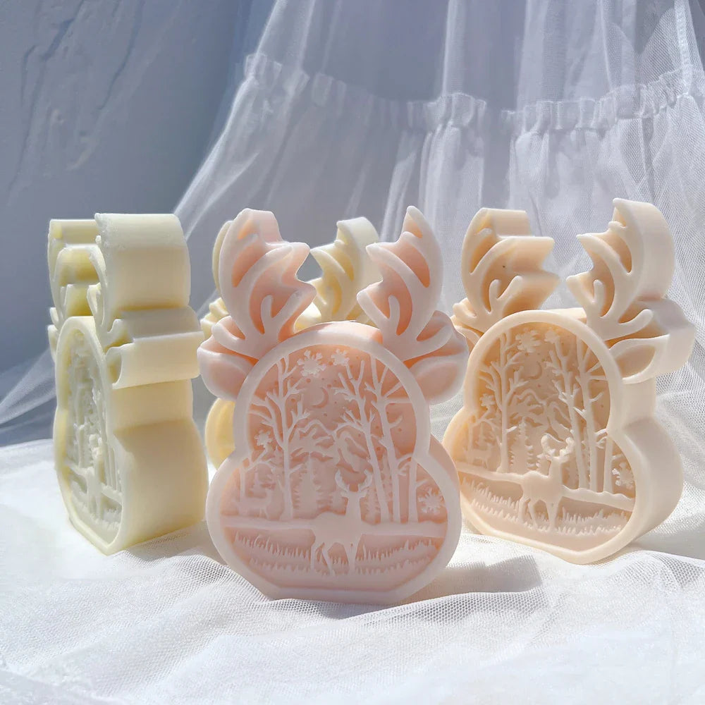 Christmas Reindeer Silicone Candle Mould