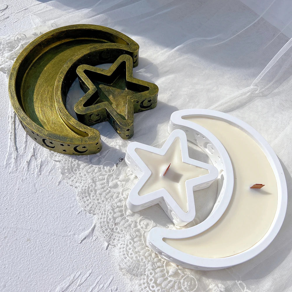 Eid Mubarak Candle Vessel Mould - Moon & Star