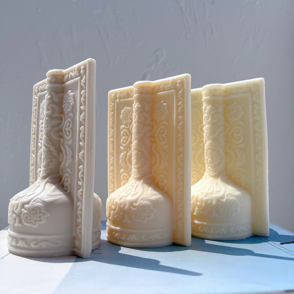 Decorative Arabesque Double Vase Candle Mould