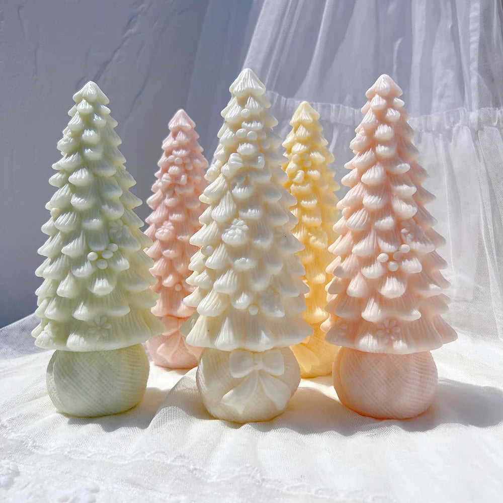 Bowknot Christmas Tree Silicone Candle Mould