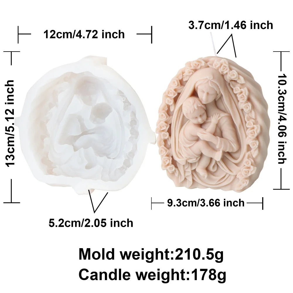 Madonna and Child Silicone Candle Mold