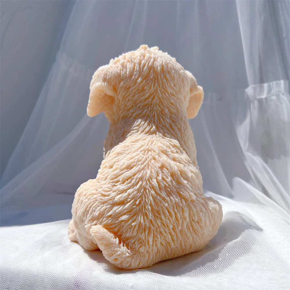 Cute Labradoodle Dog Silicone Candle Mould