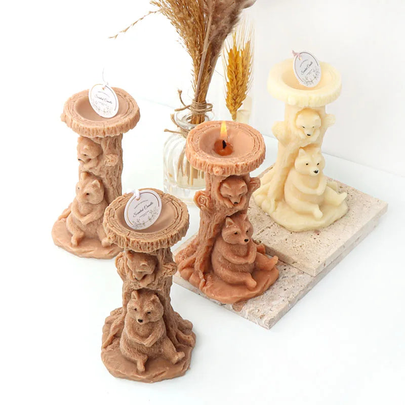 Stump Bear Silicone Candle Mould