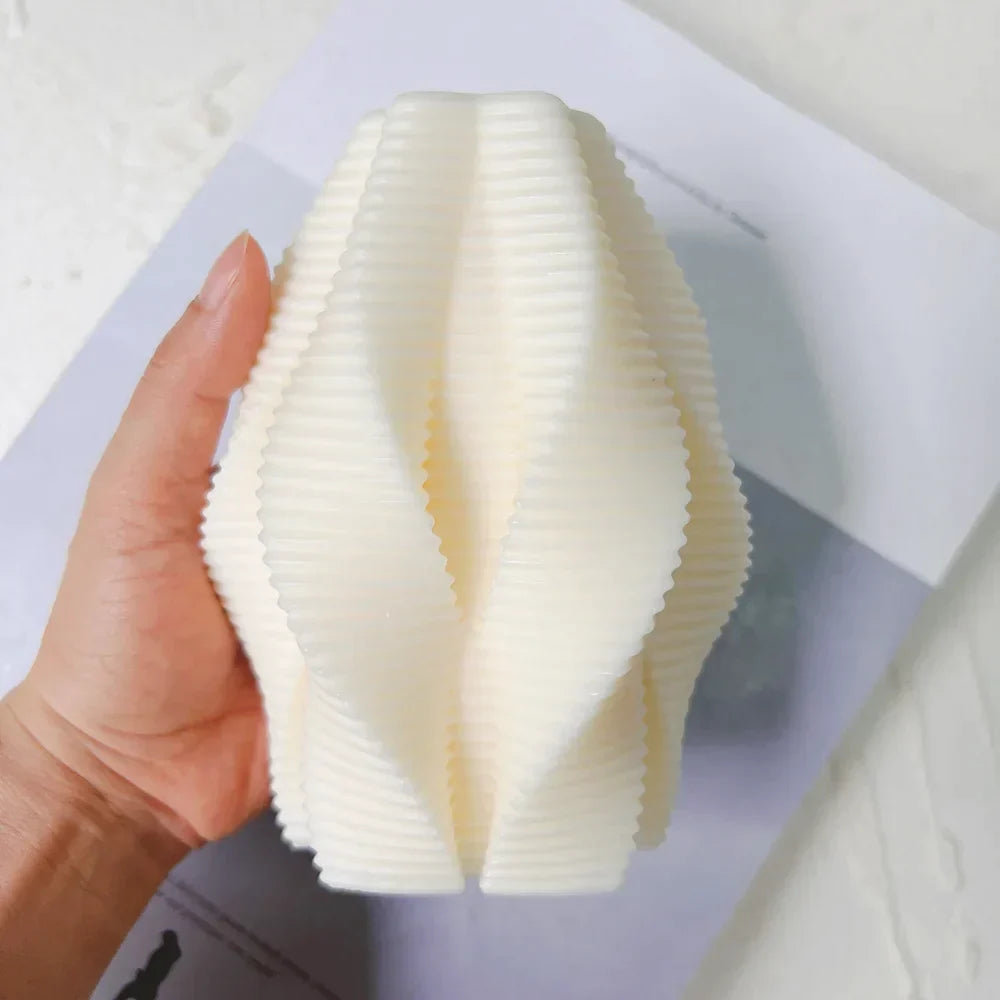 Ribbed Swirl Silicone Candle Mould