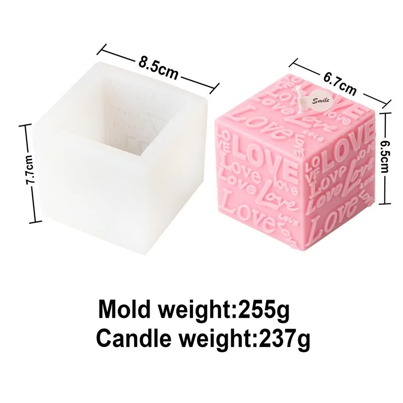 LOVE Cube & Cylindrical Candles Mould