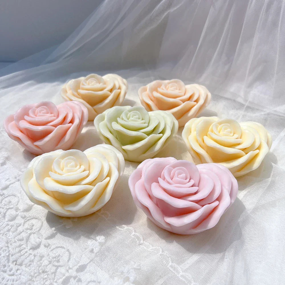 Heart Shape Rose Candle Mould