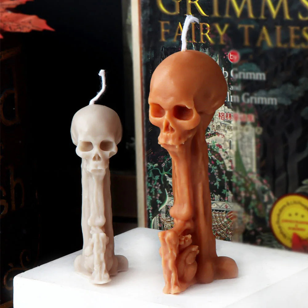 3D Skull Head Candle Moulds