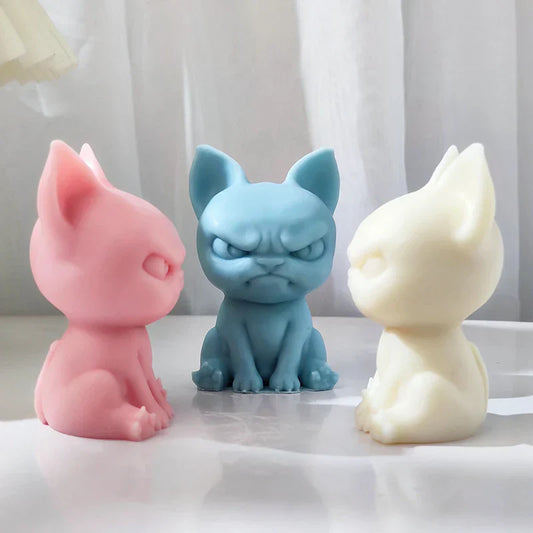 Adorable Angry Puppy Silicone Candle Mould