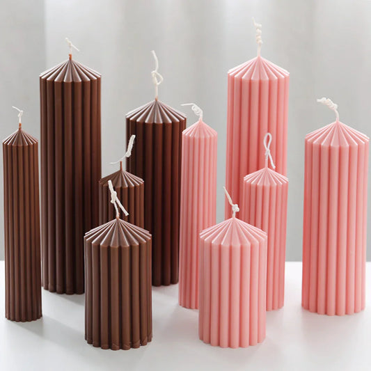 Classic Striped Pillar Candle Mould