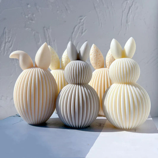 Ribbed Egg Rabbit Ear Candle Mould