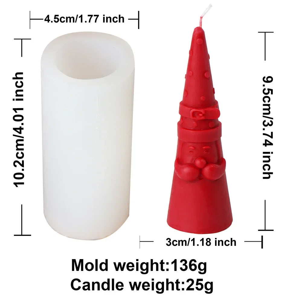 Long Hat Christmas Silicone Candle Moulds