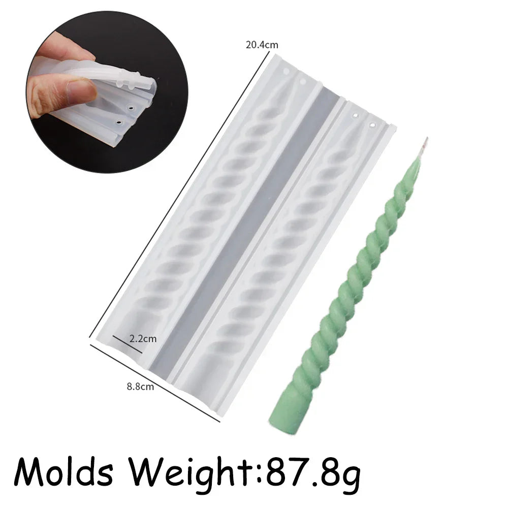Spiral Twist Long Rod Candle Mould