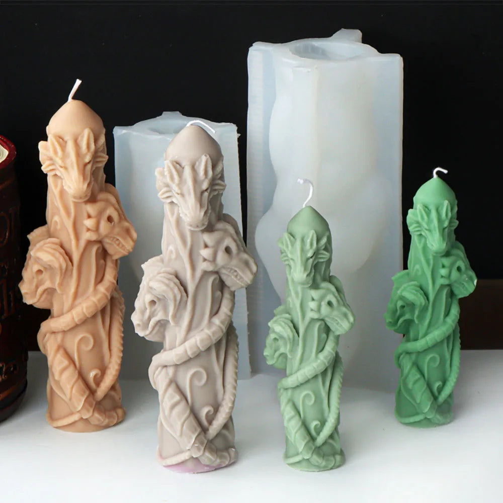 Dragon Head Pillar Candle Mould