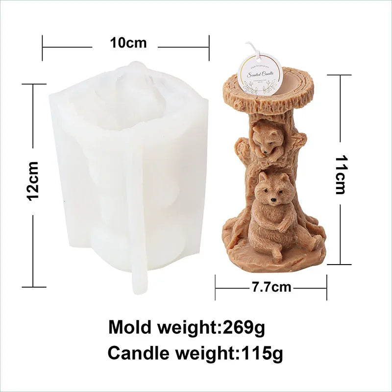 Stump Bear Silicone Candle Mould