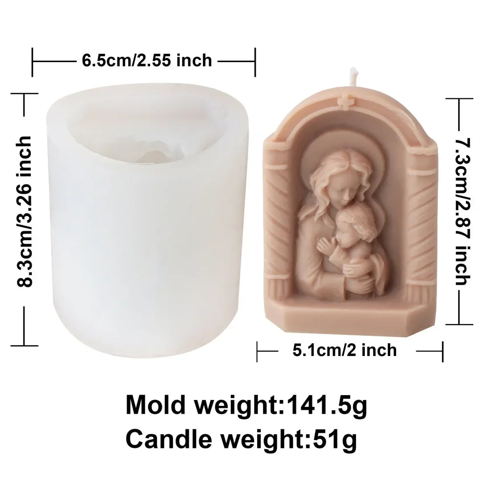 Mother Holding Baby Silicone Candle Mould