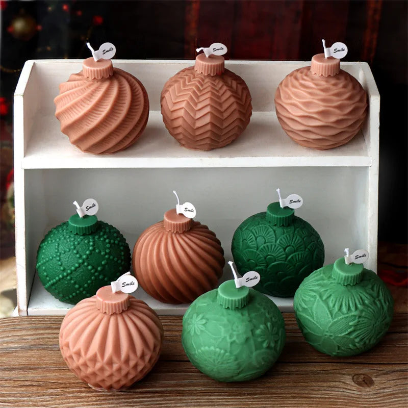 Festive Christmas Bauble Candle Moulds