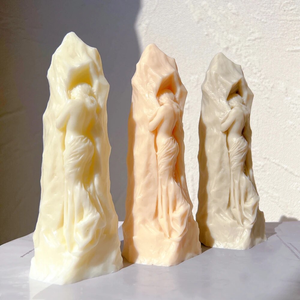 Stone Women Statue Silicone Candle Mould