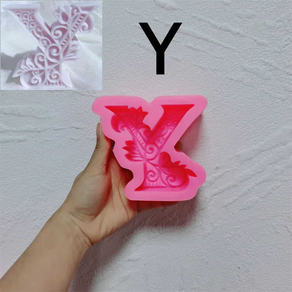 Floral Alphabet Candle Moulds