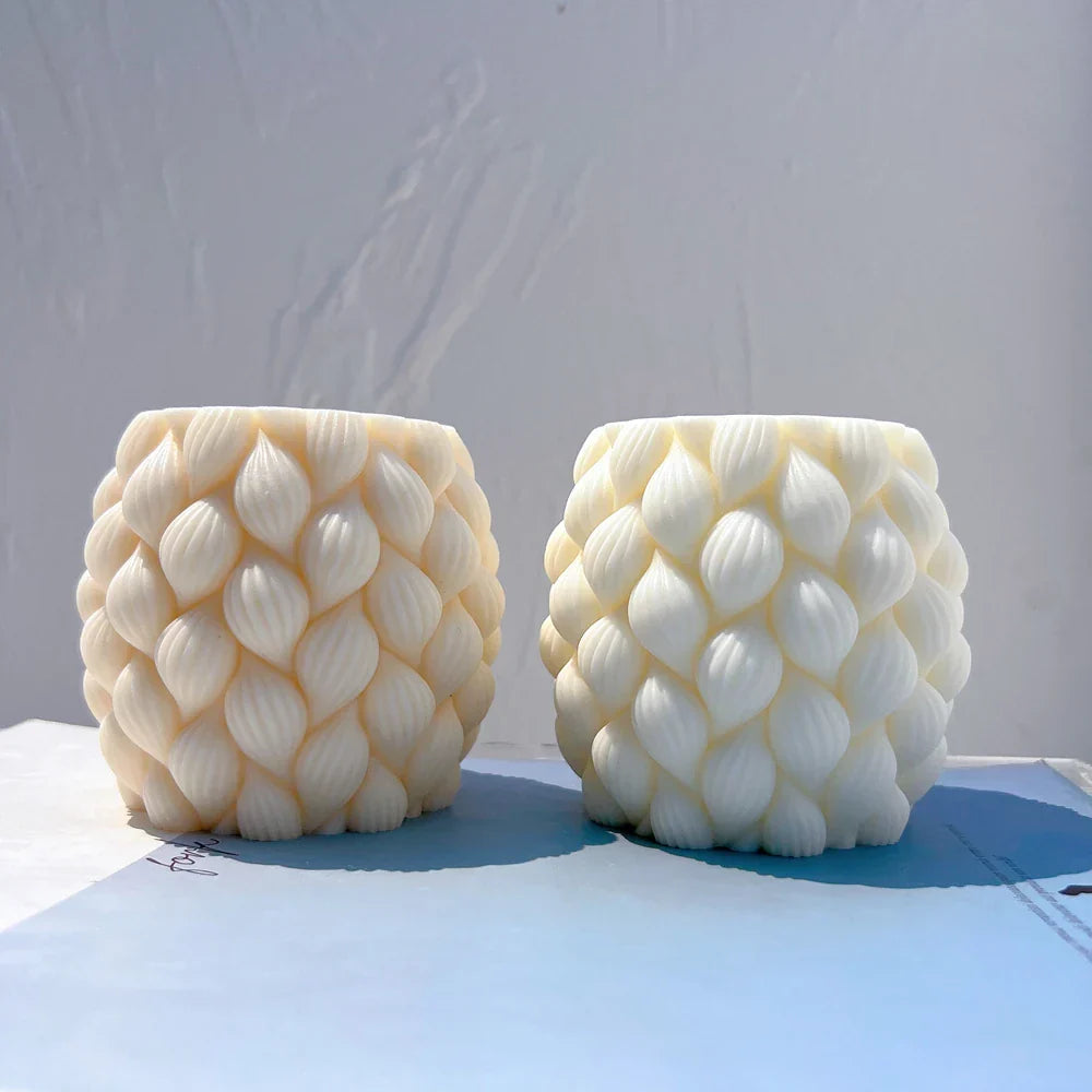 Ribbed Raindrop Column Candle Mould