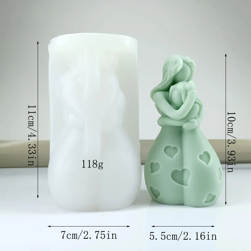 Mother Hugging Child Candle Silicone Mould