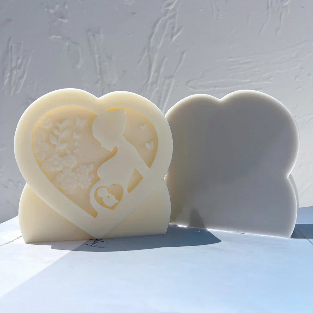 Heart Shaped Figurine Mother Candle Mould