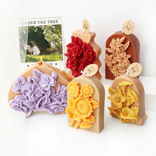 3D Flower Shape Scented Candle Silicone Mould