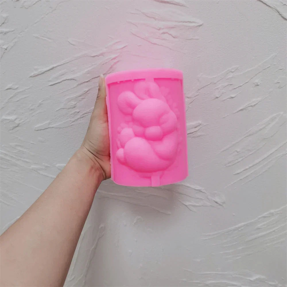 Easter Bunny Pillar Candle Mould Silicone