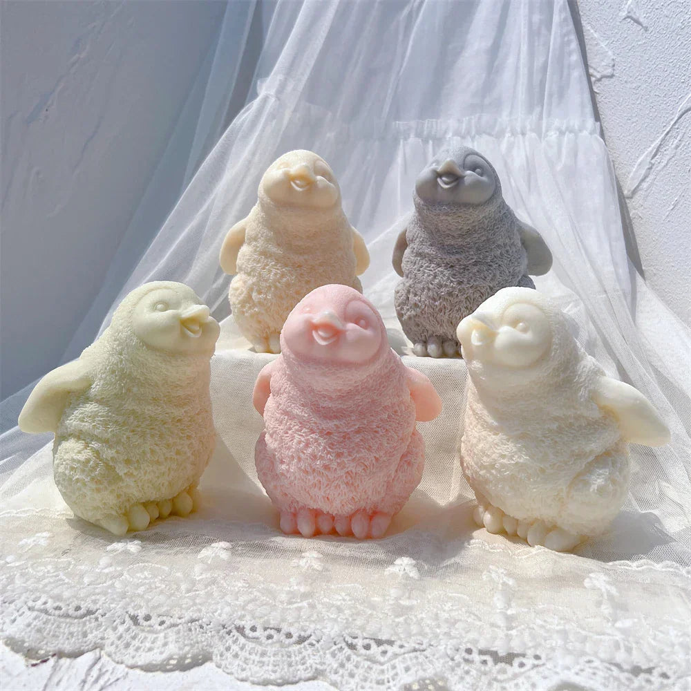 Cute Penguin Statue Candle Mould
