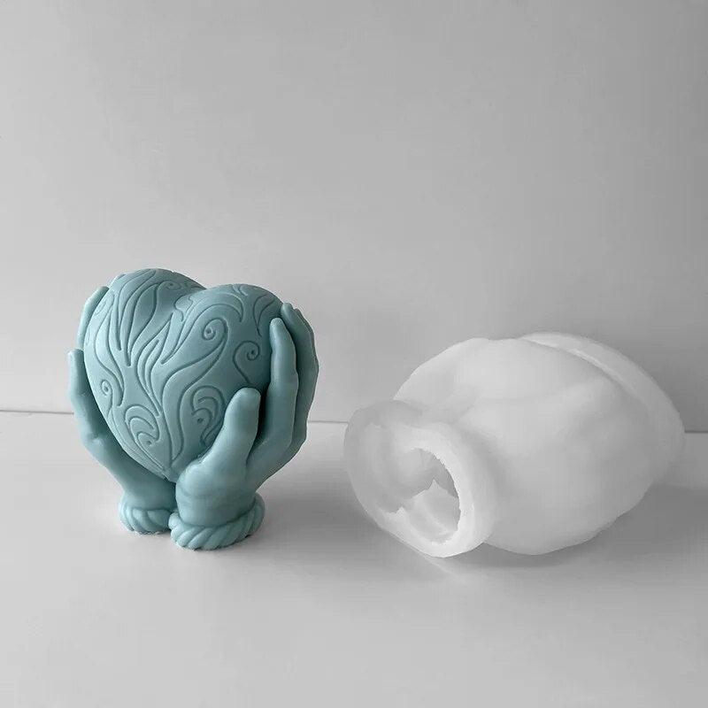 Holding Heart Love Candle Mould