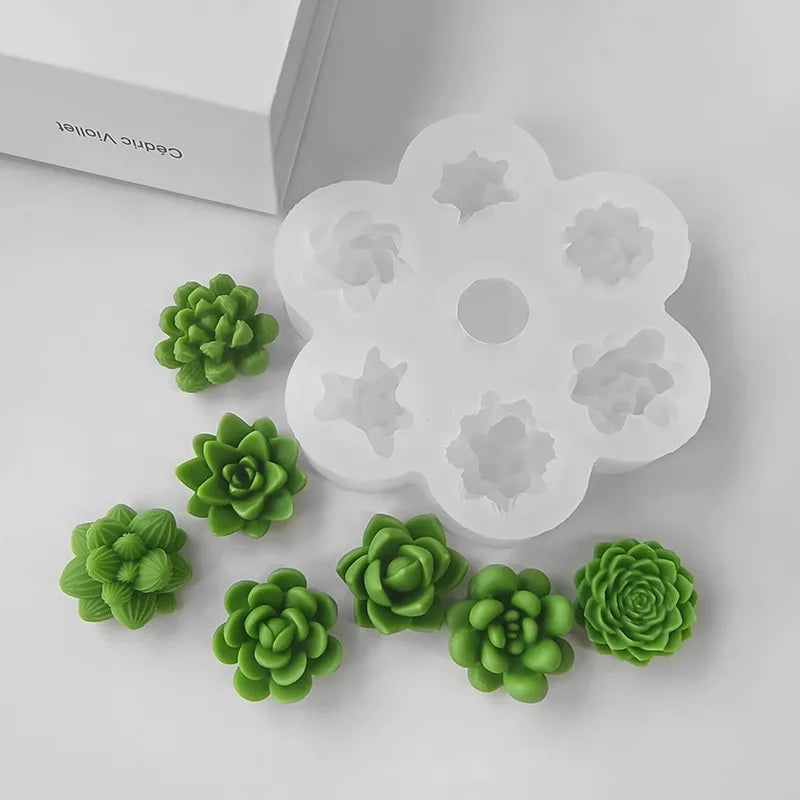 7 in 1 Succulent Candle Mould