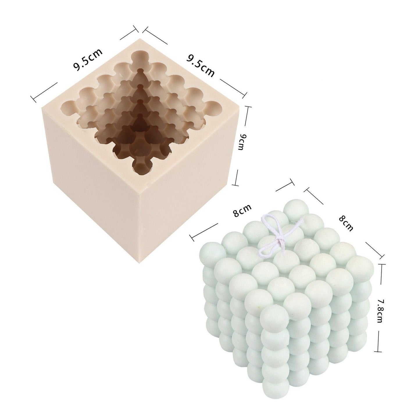 Silicone Square Three-dimensional Geometry Drill Face Rubik's Cube Aromatherapy Gypsum Liquid Silicone Candle Fondant Mould Candles Moulds