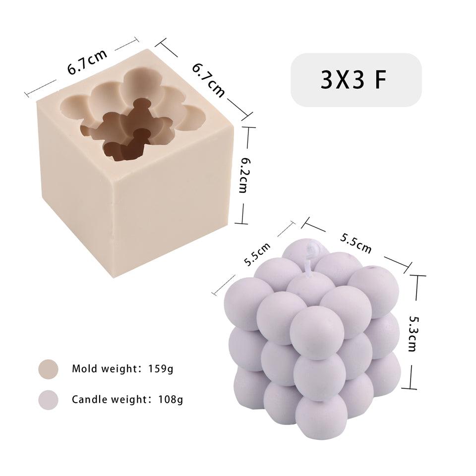 Silicone Square Three-dimensional Geometry Drill Face Rubik's Cube Aromatherapy Gypsum Liquid Silicone Candle Fondant Mould Candles Moulds