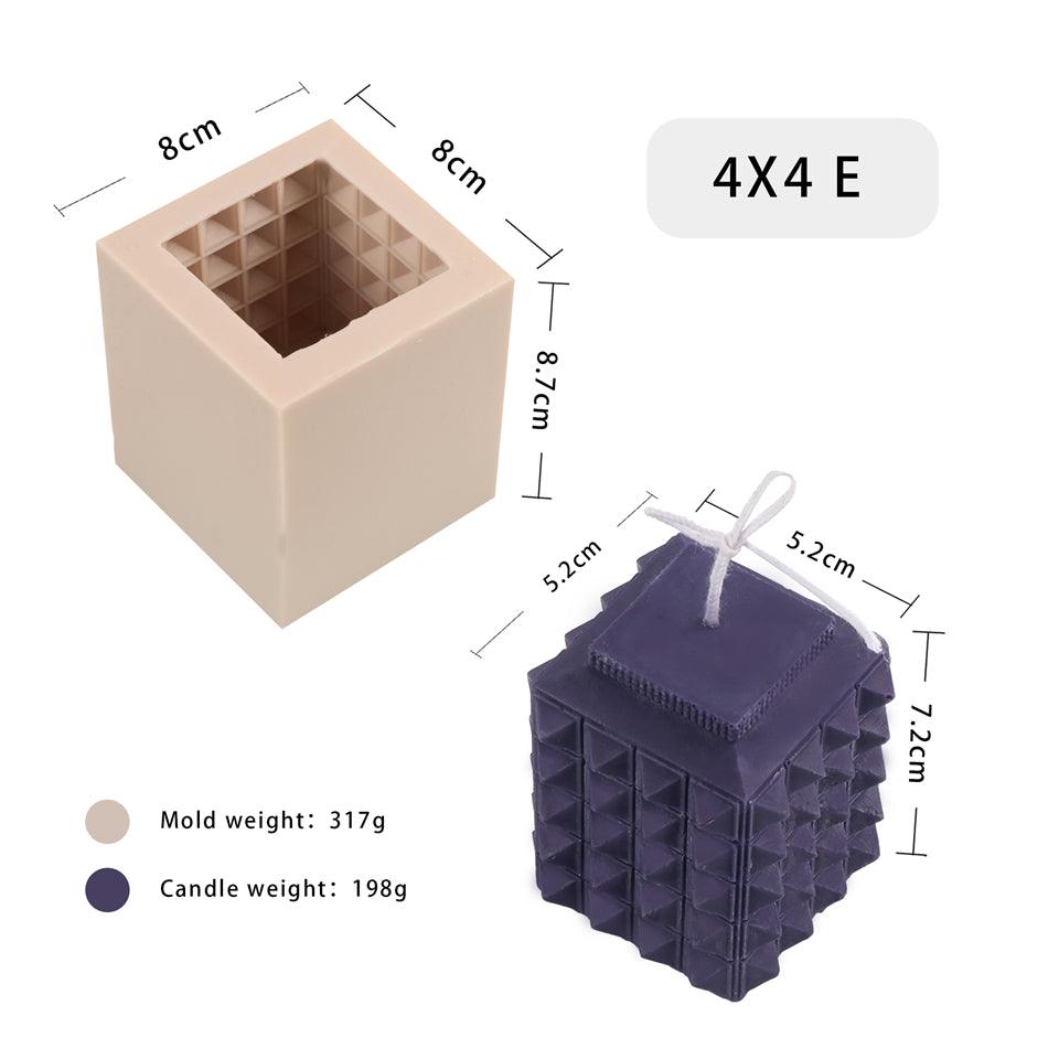 Silicone Square Three-dimensional Geometry Drill Face Rubik's Cube Aromatherapy Gypsum Liquid Silicone Candle Fondant Mould Candles Moulds