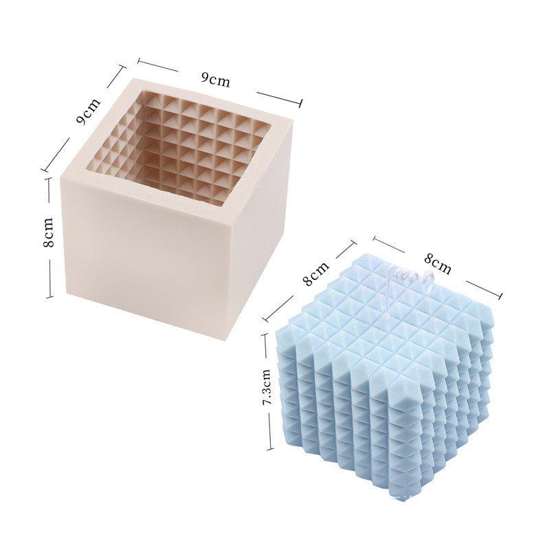Silicone Square Three-dimensional Geometry Drill Face Rubik's Cube Aromatherapy Gypsum Liquid Silicone Candle Fondant Mould Candles Moulds