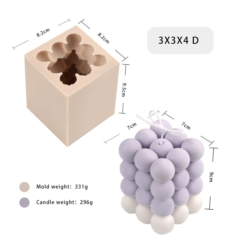 Silicone Square Three-dimensional Geometry Drill Face Rubik's Cube Aromatherapy Gypsum Liquid Silicone Candle Fondant Mould Candles Moulds