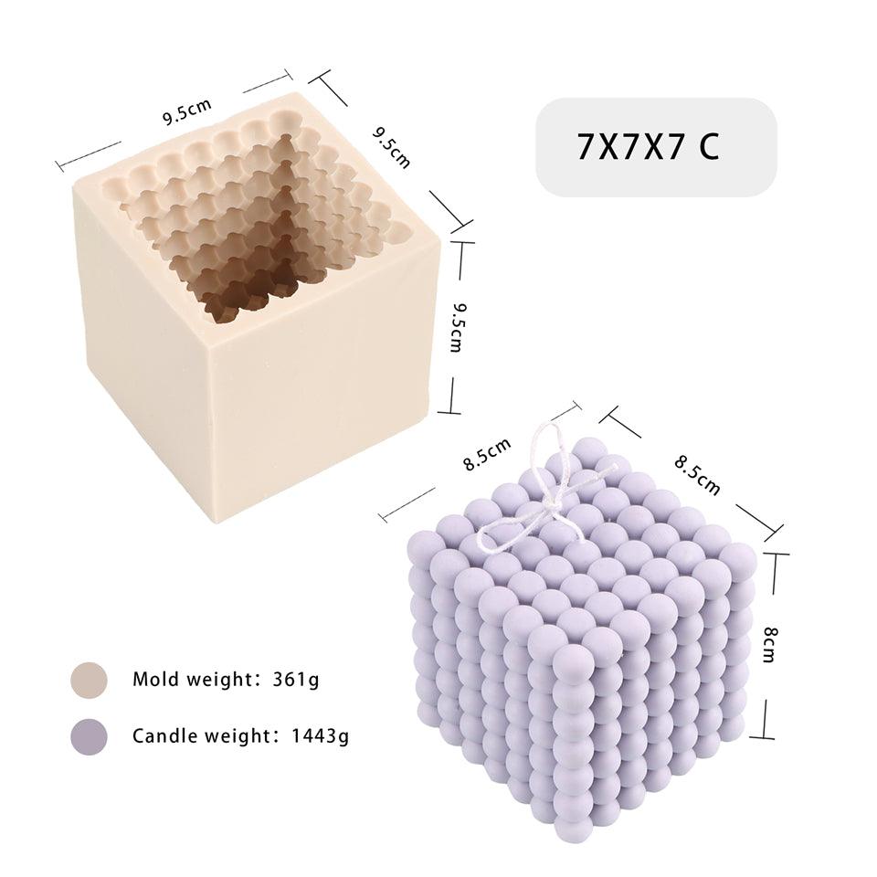 Silicone Square Three-dimensional Geometry Drill Face Rubik's Cube Aromatherapy Gypsum Liquid Silicone Candle Fondant Mould Candles Moulds