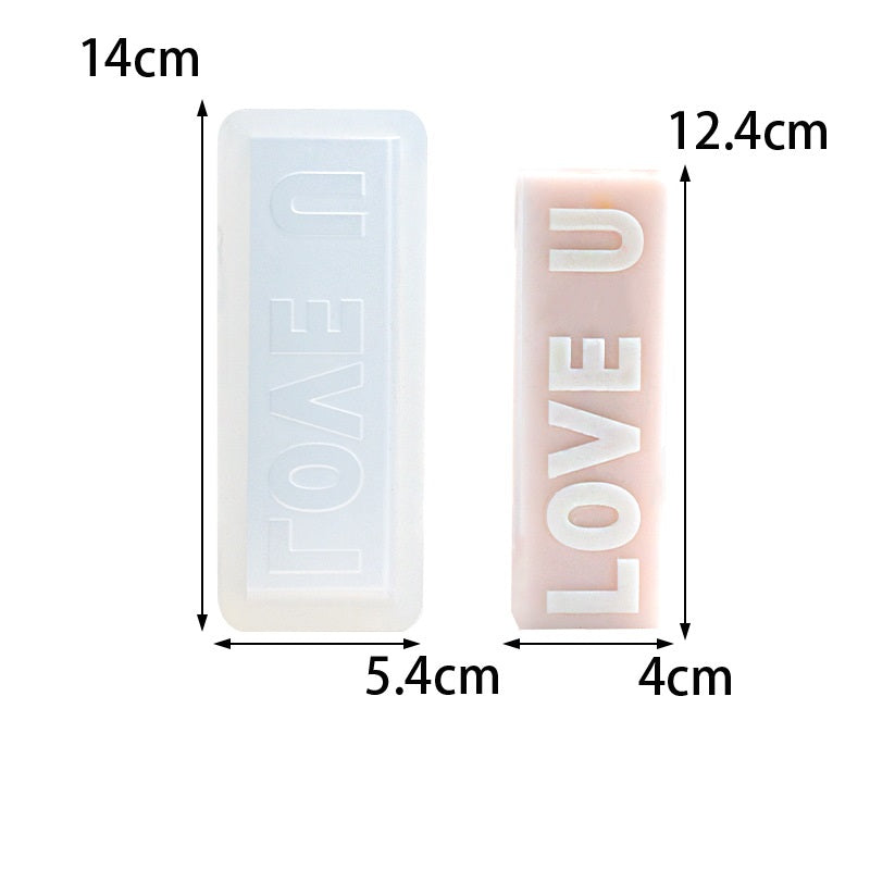 Silicone Typo Candle Mould For Rectangular Gypsum Aromatherapy Household Candles Candles Moulds