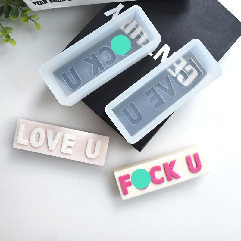 Silicone Typo Candle Mould For Rectangular Gypsum Aromatherapy Household Candles Candles Moulds