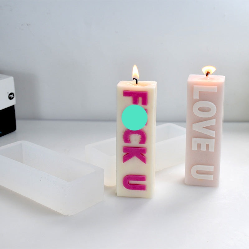 Silicone Typo Candle Mould For Rectangular Gypsum Aromatherapy Household Candles Candles Moulds