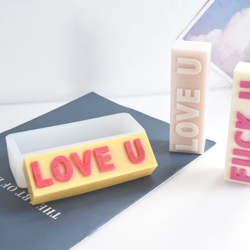 Silicone Typo Candle Mould For Rectangular Gypsum Aromatherapy Household Candles Candles Moulds