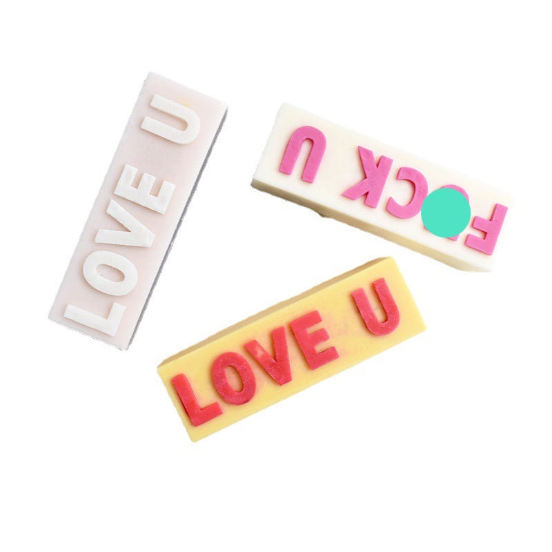 Silicone Typo Candle Mould For Rectangular Gypsum Aromatherapy Household Candles Candles Moulds