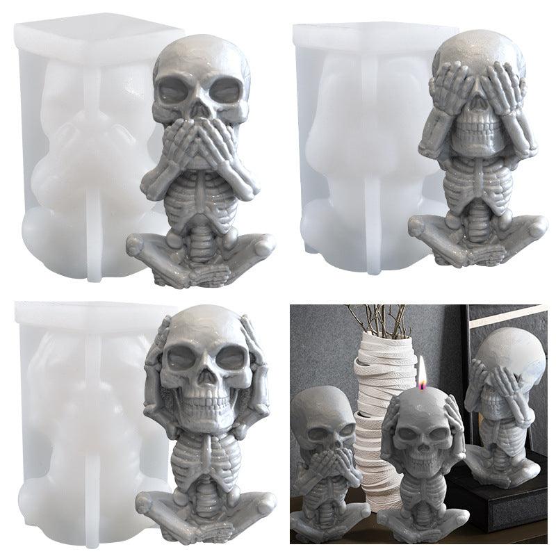 Skull Candle Cover Eyes Mouth And Ears Diy Handmade Candle Mould Candles Moulds